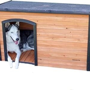 Home precision pet products extreme outback log cabin dog house, large, natural wood (7027013)