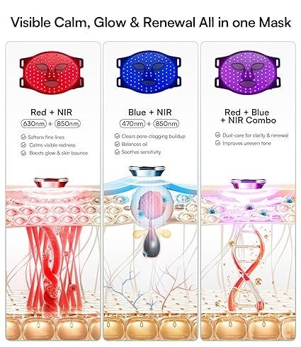 inia red light therapy mask for face – 4 light modes with 850nm nir, red & blue led light therapy, 2600mah rechargeable led face mask for radiant glow at home, black inia red light therapy mask for face – 4 light modes with 850nm nir, red & blue led light therapy, 2600mah rechargeable led face mask for radiant glow at home, black