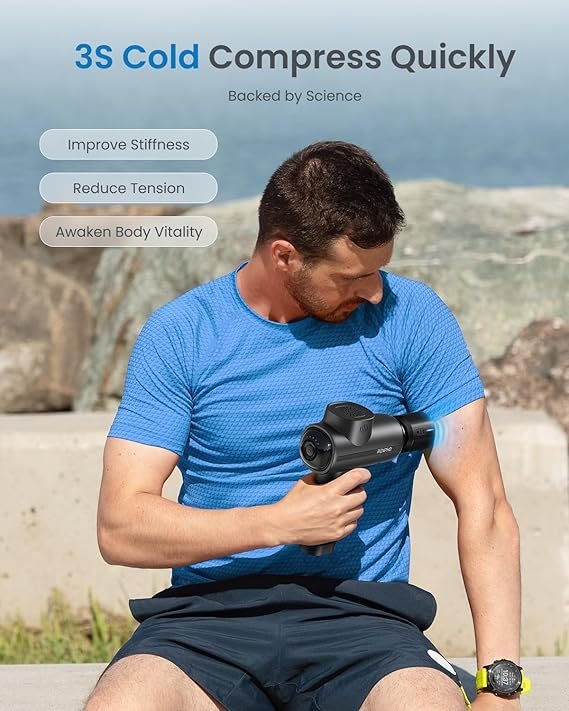 renpho active thermacool massage gun deep tissue with heat and cold, mothers day gifts, fsa eligible, back massager for muscle relief, hsa, percussion body masajeador for men women athletes, portable renpho active thermacool massage gun deep tissue with heat and cold, mothers day gifts, fsa eligible, back massager for muscle relief, hsa, percussion body masajeador for men women athletes, portable