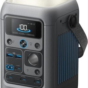 anker solix c300 dc power bank station, outdoor 288wh portable power station, lifepo4 battery, 300w solar generator, for camping, traveling, and emergencies (no wall charger included)