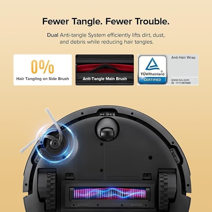 roborock q7 m5 robot vacuum and mop combo, 10,000pa hyperforce suction, robotic vacuum cleaner, dual anti tangle system, app controlled mopping, lidar navigation, for pet hair and carpet, black roborock q7 m5 robot vacuum and mop combo, 10,000pa hyperforce suction, robotic vacuum cleaner, dual anti tangle system, app controlled mopping, lidar navigation, for pet hair and carpet, black