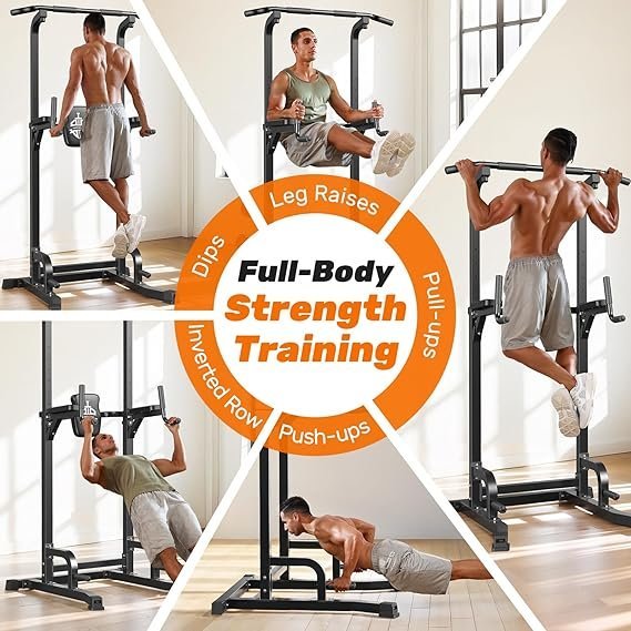 sportsroyals power tower pull up bar station, 450lbs stable pull up dip station for home gym strength training equipment | fed fitness sportsroyals power tower pull up bar station, 450lbs stable pull up dip station for home gym strength training equipment | fed fitness