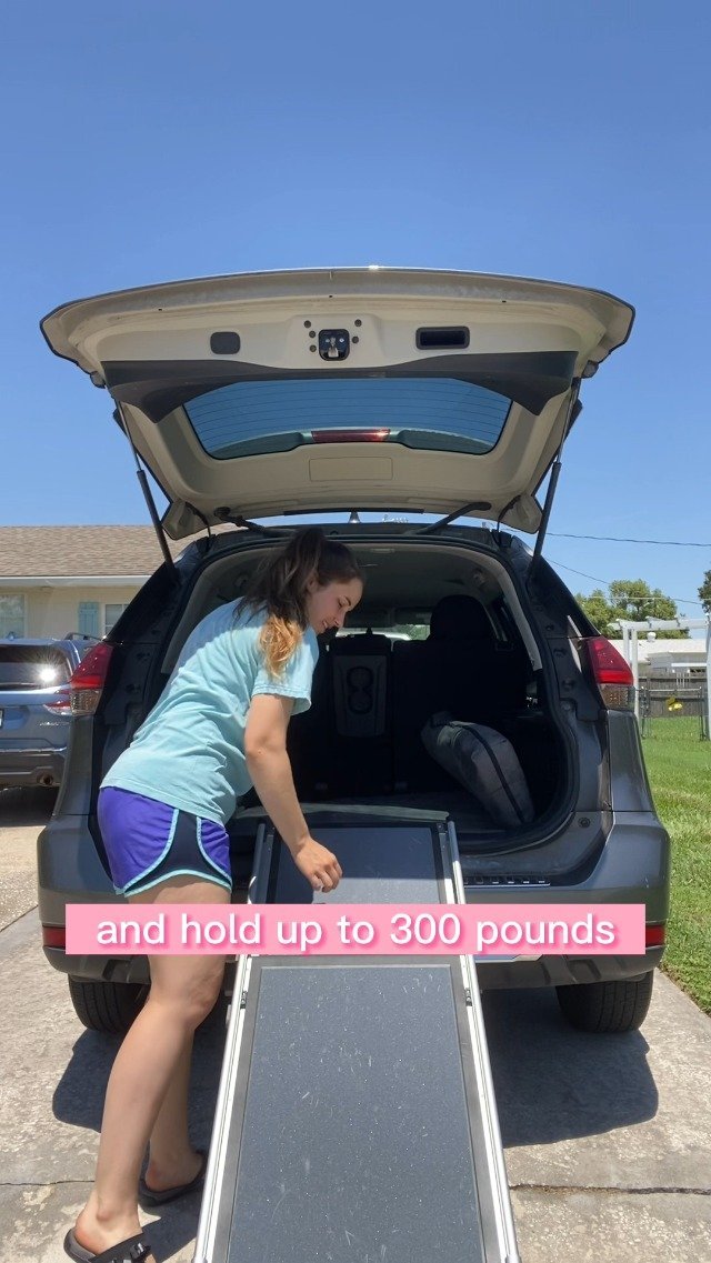 petsafe happy ride compact telescoping dog ramp portable pet ramp for cars, trucks & suvs with adjustable sizing non slip design lightweight pet mobility assistance extra long petsafe happy ride compact telescoping dog ramp portable pet ramp for cars, trucks & suvs with adjustable sizing non slip design lightweight pet mobility assistance extra long