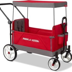 radio flyer wagon for kids, baby stroller, outside toys for toddlers 1 3, rolling cart, beach cart with wheels, convertible stroller wagon for kids ages 1+ years, red