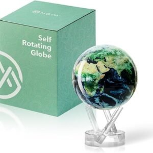 mova globe earth with clouds classic (4.5") | self rotating globe powered by light | silent motion, no batteries or wires | unique desk decor or gift for space lovers