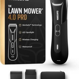manscaped® the lawn mower® 4.0 pro groin & body hair trimmer, updated skinsafe® trimmer blade, waterproof wet/dry groomer, usb c & wireless charging compatible, men’s ball shaver with travel lock