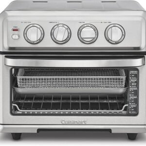 cuisinart air fryer toaster oven, 1800w, 8 in 1 with air fry, convection, broil & warm, 0.6 cubic feet, 60 minute timer, toa 70nas, stainless steel