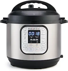 instant pot duo 7 in 1 electric pressure cooker, slow cooker, rice, steamer, sauté, yogurt maker, warmer & sterilizer, includes app with over 800 recipes, stainless steel, 6 quart