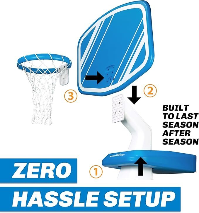 gosports splash hoop swimming pool basketball game, includes poolside water basketball hoop, 2 balls and pump – choose your style gosports splash hoop swimming pool basketball game, includes poolside water basketball hoop, 2 balls and pump – choose your style