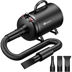 pet dryer, 5.2hp/3800w pet grooming dryer with adjustable speed and temperature control dog blow dryer, pet hair dryer with 3 nozzle