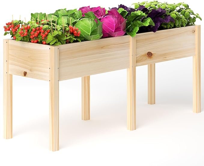 mixc 72”l x 23”w raised garden bed outdoors with legs, elevated reinforced wooden large planter box for backyard, patio, balcony w/divider panel, 6 legs, 300lb capacity mixc 72”l x 23”w raised garden bed outdoors with legs, elevated reinforced wooden large planter box for backyard, patio, balcony w/divider panel, 6 legs, 300lb capacity
