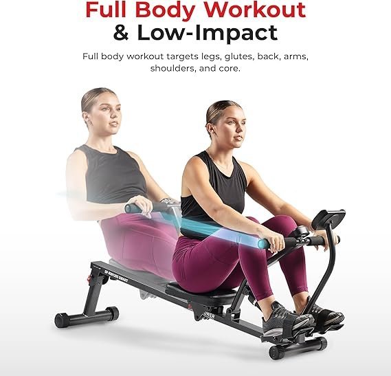 sunny health & fitness compact adjustable rowing machine with 12 levels of resistance for complete body workouts and optional free sunnyfit app enhanced connectivity sunny health & fitness compact adjustable rowing machine with 12 levels of resistance for complete body workouts and optional free sunnyfit app enhanced connectivity
