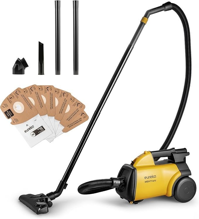 eureka 3670m canister cleaner, lightweight powerful vacuum for carpets and hard floors, w/ 5bags,yellow eureka 3670m canister cleaner, lightweight powerful vacuum for carpets and hard floors, w/ 5bags,yellow