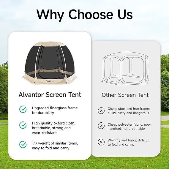 alvantor pop up screen house gazebo with mosquito netting, instant uv resistant sun shelter for patio & backyard, portable canopy tent for 2 10 person alvantor pop up screen house gazebo with mosquito netting, instant uv resistant sun shelter for patio & backyard, portable canopy tent for 2 10 person
