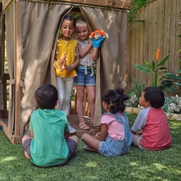 kids kidkraft bear cave lodge swing set / playset kids kidkraft bear cave lodge swing set / playset