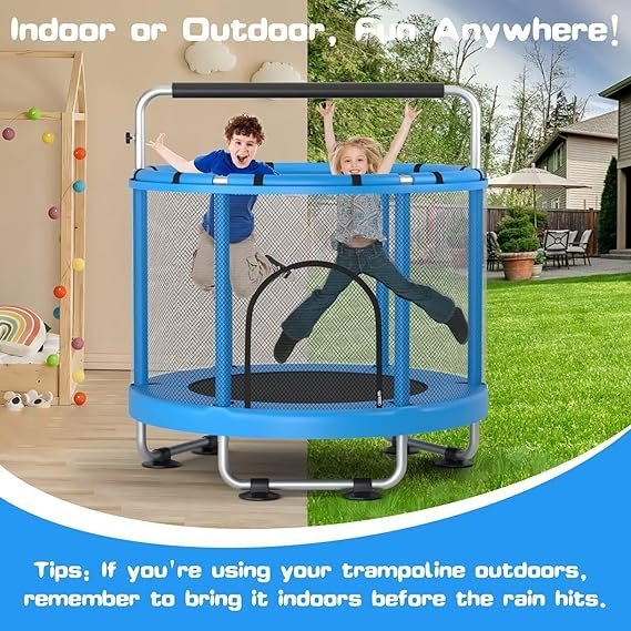 zcmhaxj 55" trampoline for kids with enclosure, 440lbs capacity indoor & outdoor toddler trampoline with adjustable gymnastics bar & toys, for boys & girls zcmhaxj 55" trampoline for kids with enclosure, 440lbs capacity indoor & outdoor toddler trampoline with adjustable gymnastics bar & toys, for boys & girls