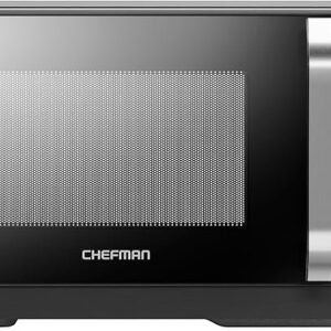 chefman microcrisp countertop microwave oven and convection oven, with integrated crisper, guided touchscreen interface, 10 power levels, mute function, and eco mode, 1800w and 0.8 cu. ft. black