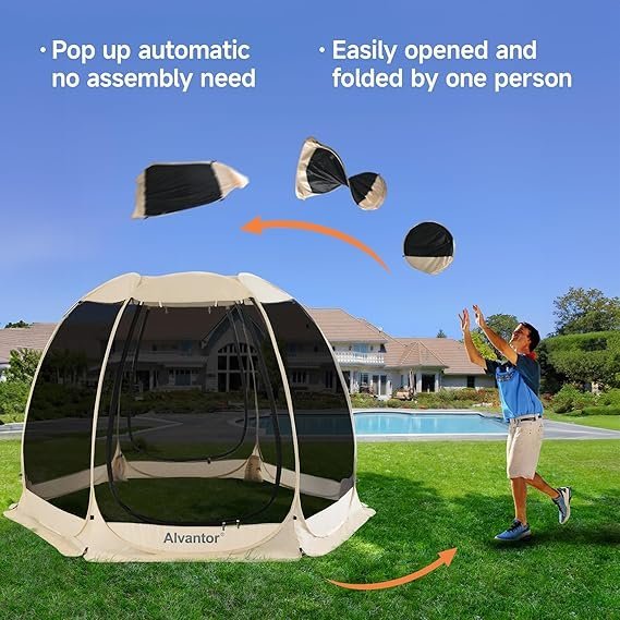 alvantor pop up screen house gazebo with mosquito netting, instant uv resistant sun shelter for patio & backyard, portable canopy tent for 2 10 person alvantor pop up screen house gazebo with mosquito netting, instant uv resistant sun shelter for patio & backyard, portable canopy tent for 2 10 person