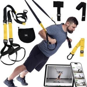 trx all in one home gym system – complete suspension training kit for strength training, hiit & full body workouts at home or outdoors, includes indoor & outdoor anchors