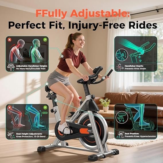 yosuda exercise bike, brake pad stationary bike for home with exclusive app, magnetic indoor cycling bike with 300 lb weight capacity, low noise, tablet holder and fitness courses for weight loss yosuda exercise bike, brake pad stationary bike for home with exclusive app, magnetic indoor cycling bike with 300 lb weight capacity, low noise, tablet holder and fitness courses for weight loss