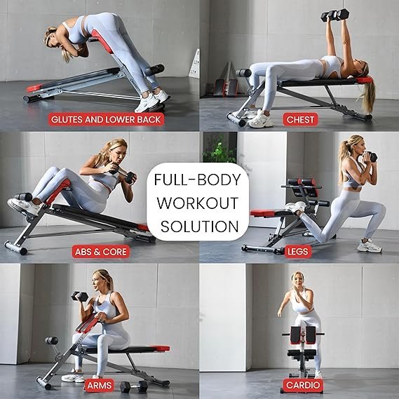 ff finer form multi functional weight bench for full all in one body workout – adjustable workout bench press for home gym, fitness equipment for back hyperextension, roman chair exercise, sit up ff finer form multi functional weight bench for full all in one body workout – adjustable workout bench press for home gym, fitness equipment for back hyperextension, roman chair exercise, sit up