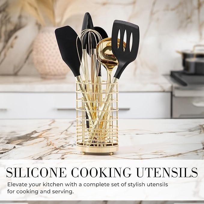 black and gold kitchen utensils set 23 piece luxury kitchen accessories includes gold measuring cups, spoons, silicone cooking utensils and tools for baking, cooking, and stylish kitchen decor black and gold kitchen utensils set 23 piece luxury kitchen accessories includes gold measuring cups, spoons, silicone cooking utensils and tools for baking, cooking, and stylish kitchen decor