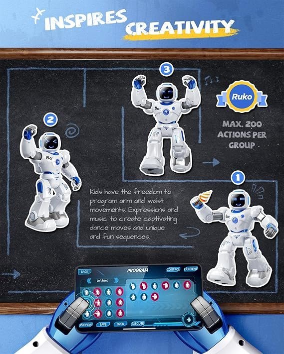 ruko 1088 smart robots for kids, large programmable interactive rc robot with voice control, app control, present for 4 5 6 7 8 9 years old kids boys and girls ruko 1088 smart robots for kids, large programmable interactive rc robot with voice control, app control, present for 4 5 6 7 8 9 years old kids boys and girls