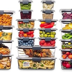 rubbermaid brilliance bpa free 44 piece food storage containers set airtight leak proof with lids for meal prep lunch and leftovers