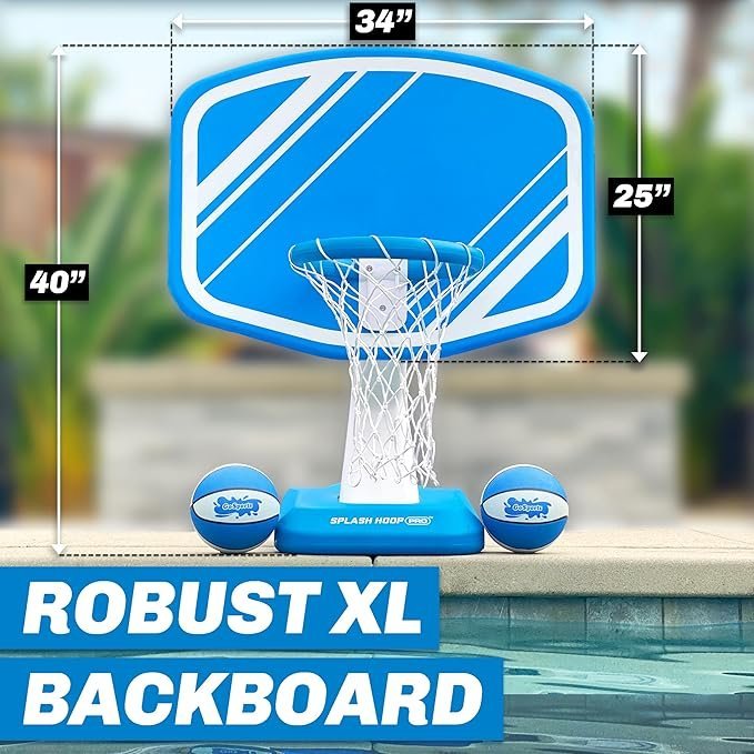 gosports splash hoop swimming pool basketball game, includes poolside water basketball hoop, 2 balls and pump – choose your style gosports splash hoop swimming pool basketball game, includes poolside water basketball hoop, 2 balls and pump – choose your style