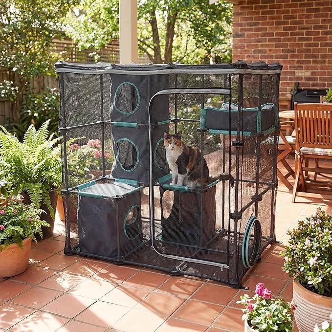 kitty city outdoor catio furniture and play kits for cats, outdoor mega kit kitty city outdoor catio furniture and play kits for cats, outdoor mega kit