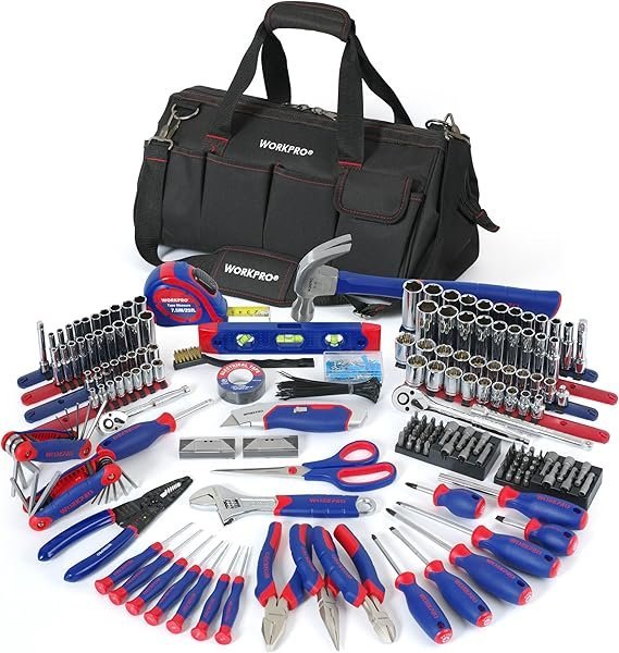 workpro 322 piece home repair tool kit with carrying bag basic household hand tools workpro 322 piece home repair tool kit with carrying bag basic household hand tools