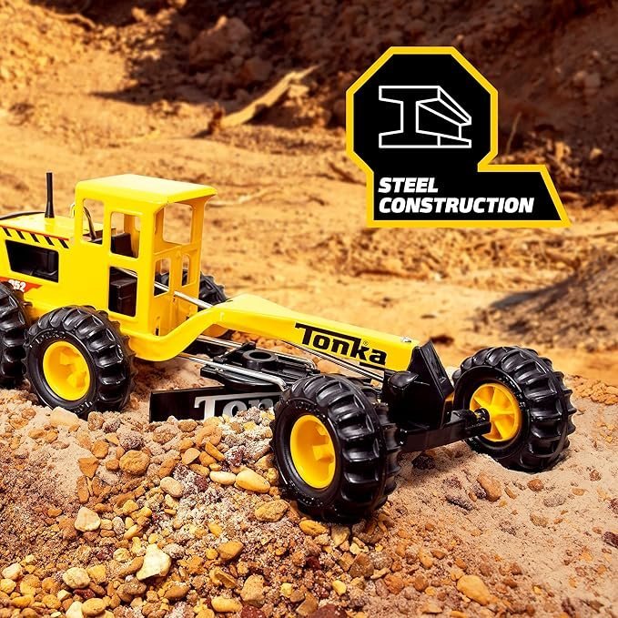 tonka steel classics road grader made with steel & sturdy plastic, yellow toy construction truck, boys and girls, kids, toddlers, ages 3+ tonka steel classics road grader made with steel & sturdy plastic, yellow toy construction truck, boys and girls, kids, toddlers, ages 3+