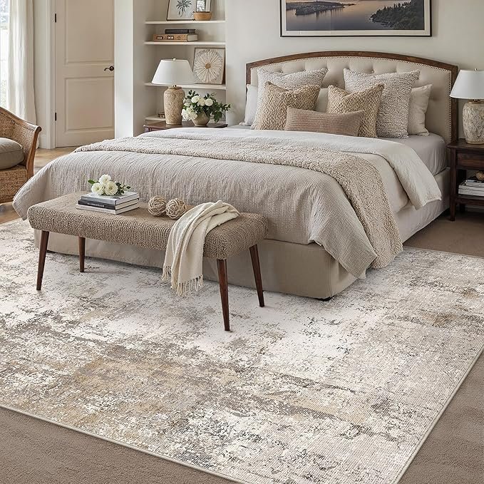 8x10 washable area rug brown grey abstract non slip soft low pile rug for living room bedroom dining room office neutral modern indoor large throw carpet for home decor visit the wondrg store 8x10 washable area rug brown grey abstract non slip soft low pile rug for living room bedroom dining room office neutral modern indoor large throw carpet for home decor visit the wondrg store
