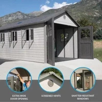 lifetime 11 ft. x 21 ft. outdoor storage shed with tri fold doors lifetime 11 ft. x 21 ft. outdoor storage shed with tri fold doors