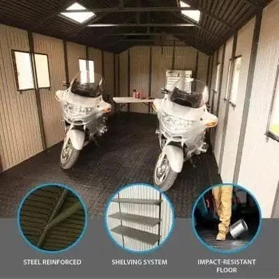 lifetime 11 ft. x 21 ft. outdoor storage shed with tri fold doors lifetime 11 ft. x 21 ft. outdoor storage shed with tri fold doors