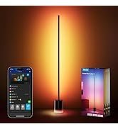 govee floor lamp 2, rgbic, warm cool white led, compatible with smartthings, matter, alexa, 1725lm, music sync, scene modes, smart floor lamp for living room, bedroom, black