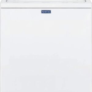 maytag – 3.8 cu. ft. high efficiency top load washer with powerwash agitator – white