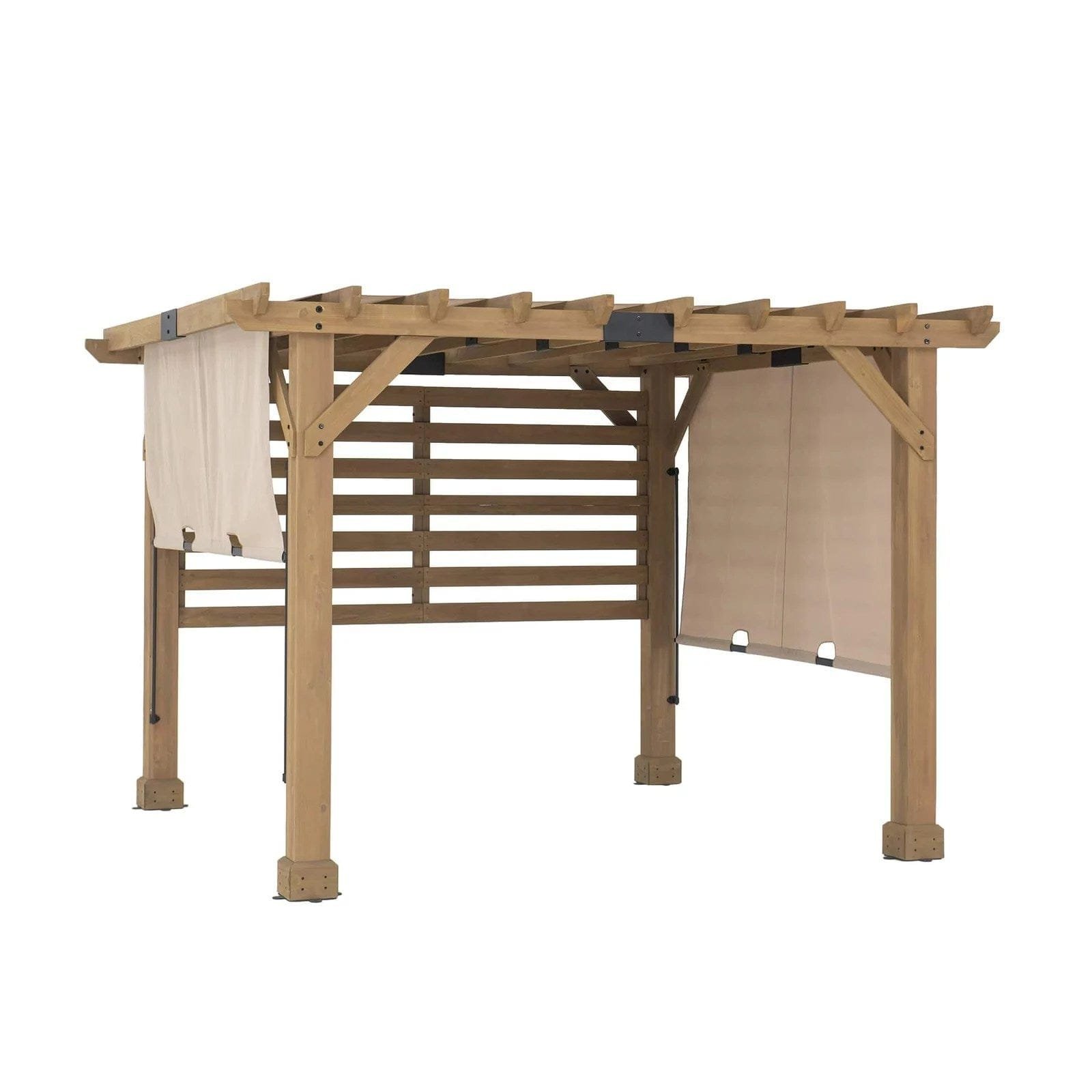 summercove 11 ft. x 10 ft. tan cedar frame wood pergola with adjustable canopy summercove 11 ft. x 10 ft. tan cedar frame wood pergola with adjustable canopy