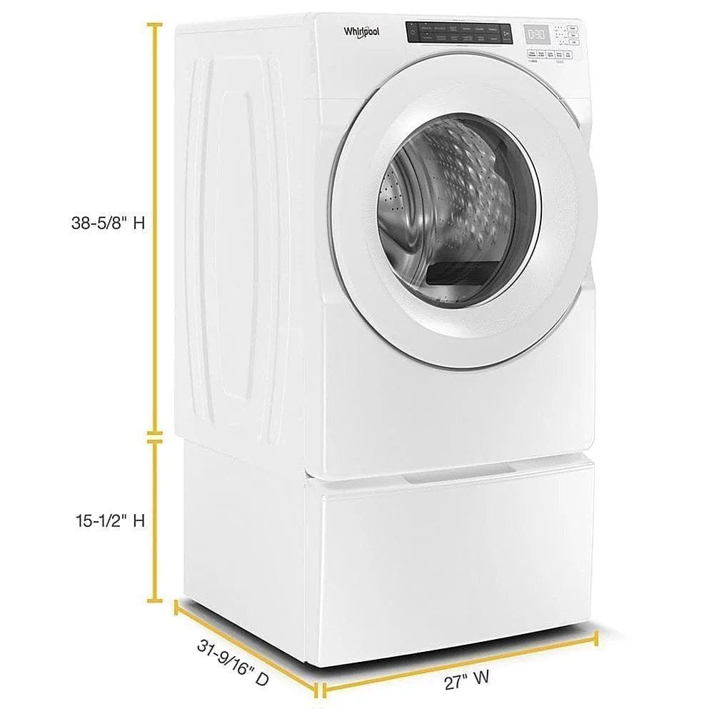 whirlpool – 4.3 cu. ft. high efficiency stackable front load washer with 35 cycle options – white whirlpool – 4.3 cu. ft. high efficiency stackable front load washer with 35 cycle options – white