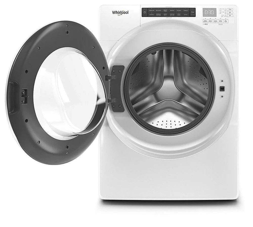 whirlpool – 4.3 cu. ft. high efficiency stackable front load washer with 35 cycle options – white whirlpool – 4.3 cu. ft. high efficiency stackable front load washer with 35 cycle options – white