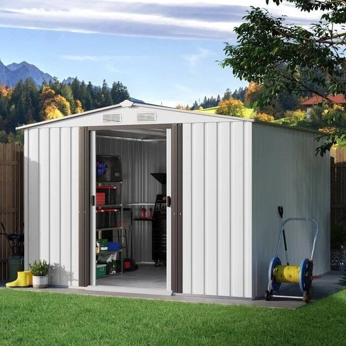 8ft. w x 8ft. d metal storage shed