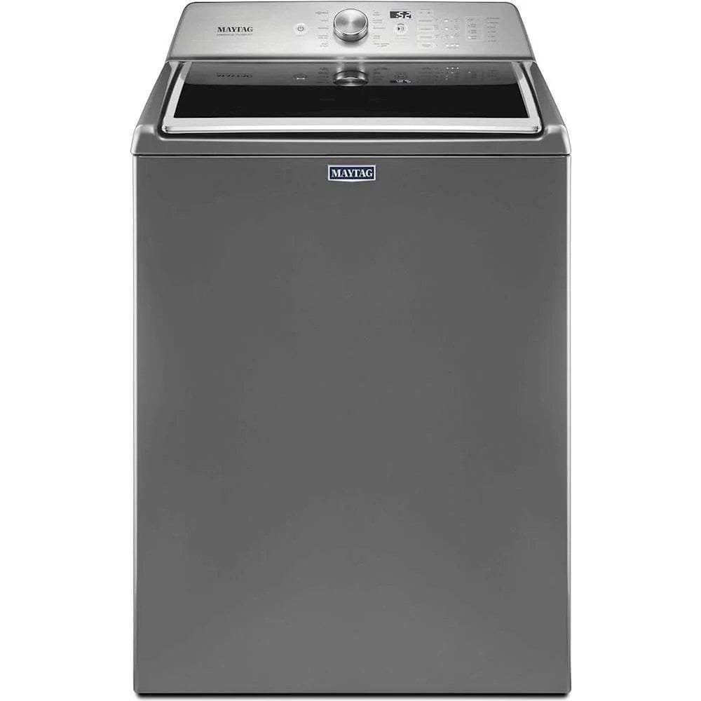 maytag – 4.7 cu. ft. 11 cycle high efficiency top loading washer – metallic slate