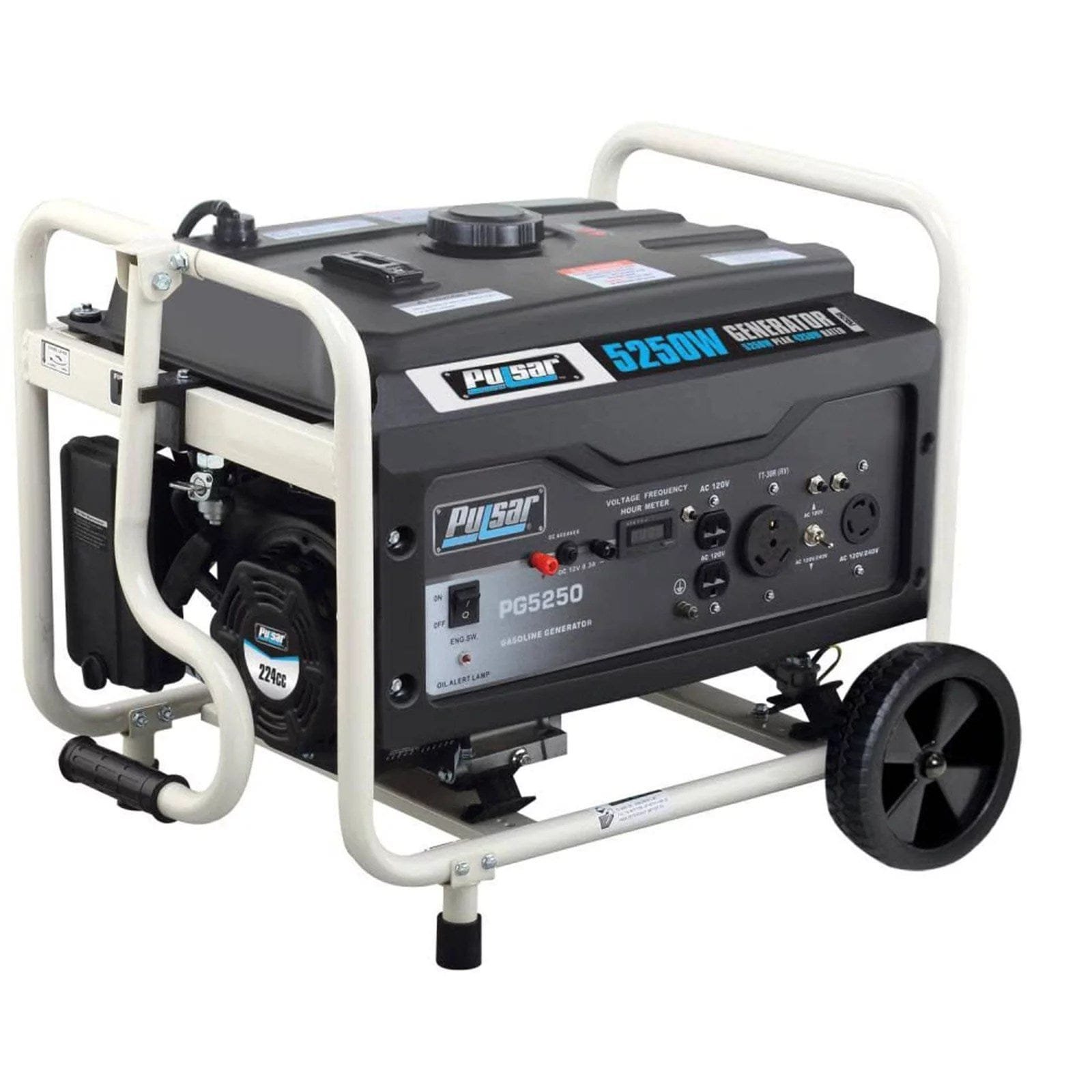 pulsar 5,250/4,250 watt gasoline powered recoil start portable generator