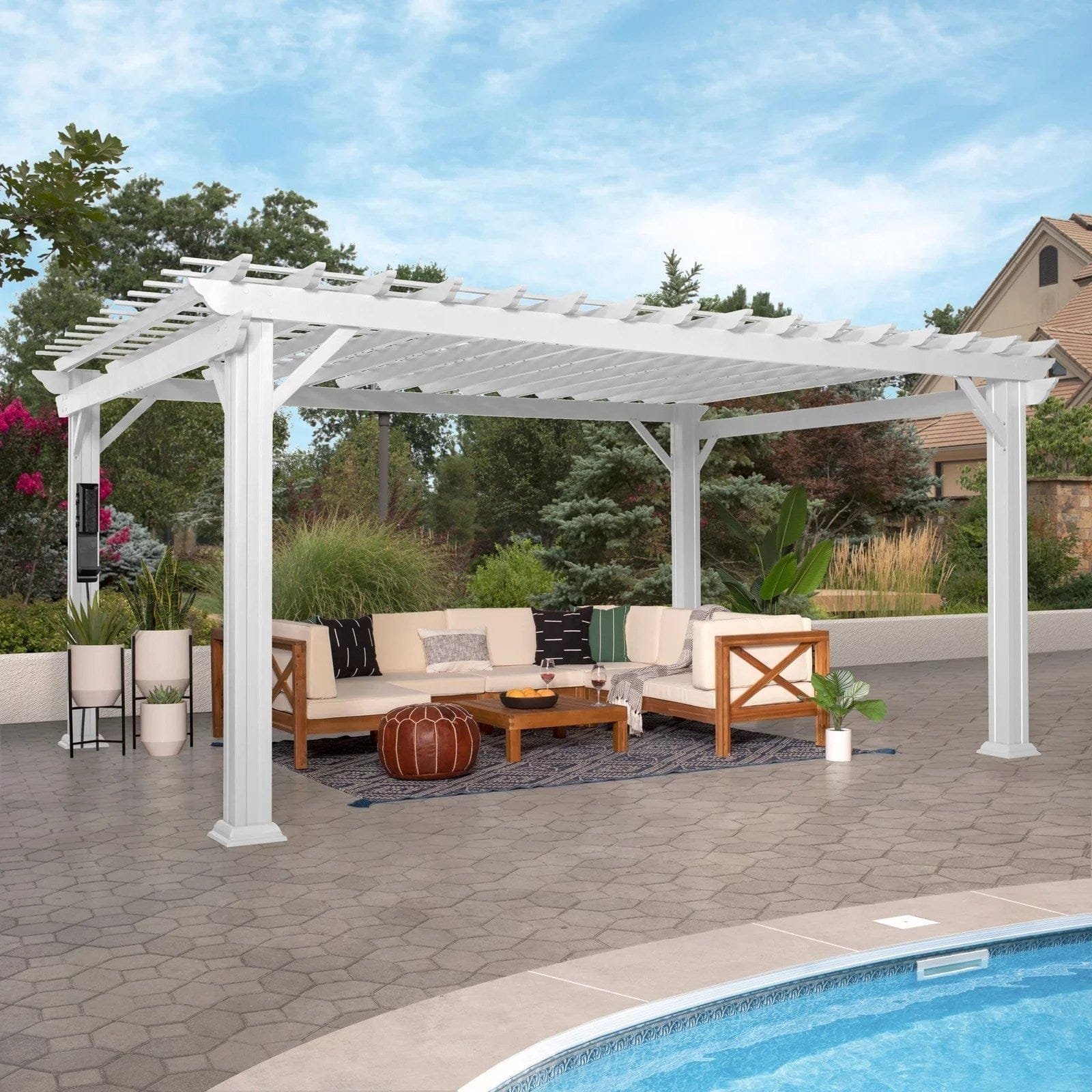 16×12 hawthorne traditional steel pergola with sail shade soft canopy 16×12 hawthorne traditional steel pergola with sail shade soft canopy