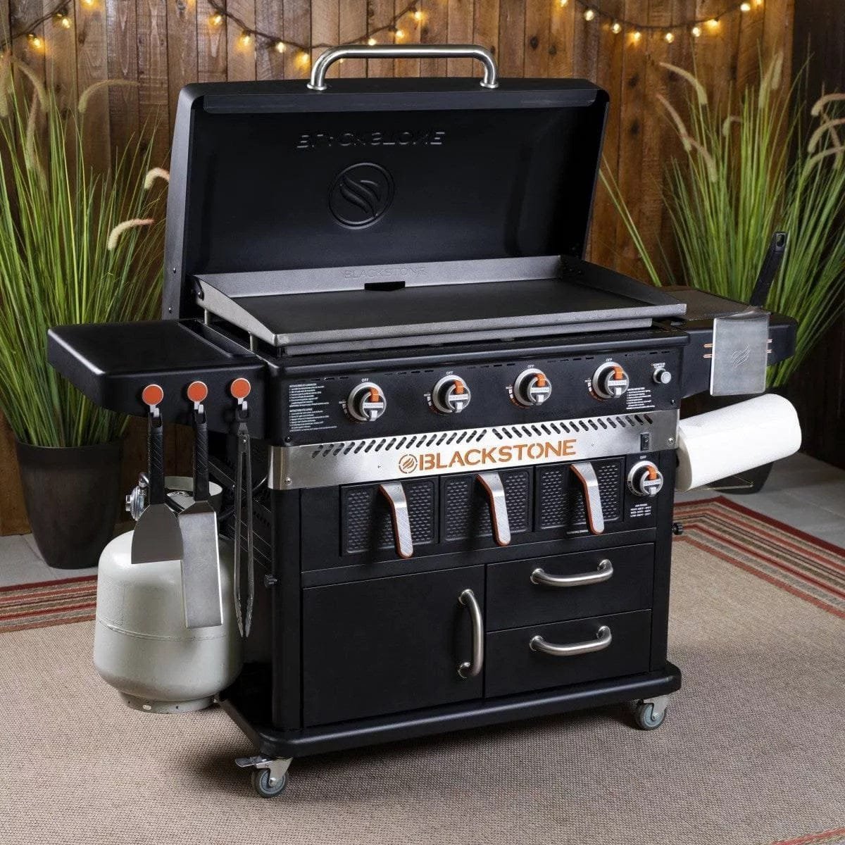blackstone 1923 36 inch 4 burner griddle with air fryer – black