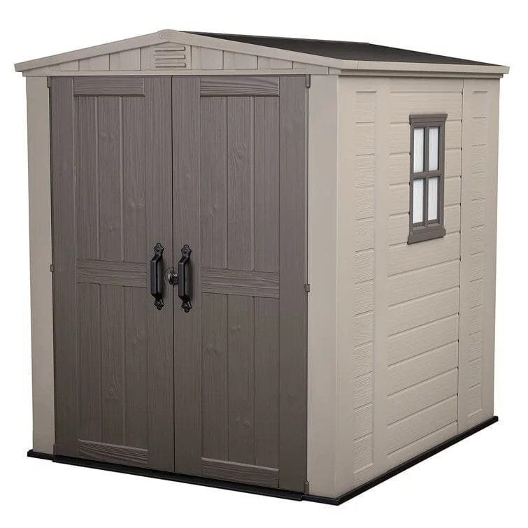 factor 6 x 6 ft strong storage shed made of extremely durable resin and reinforced with steel factor 6 x 6 ft strong storage shed made of extremely durable resin and reinforced with steel