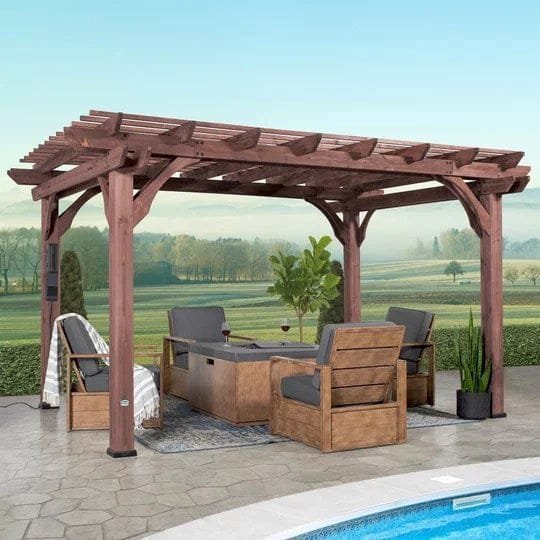 somerville 14×10 pergola – walnut stain