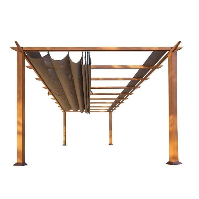 verona 16 ft. w x 11 ft. d aluminum pergola with canopy