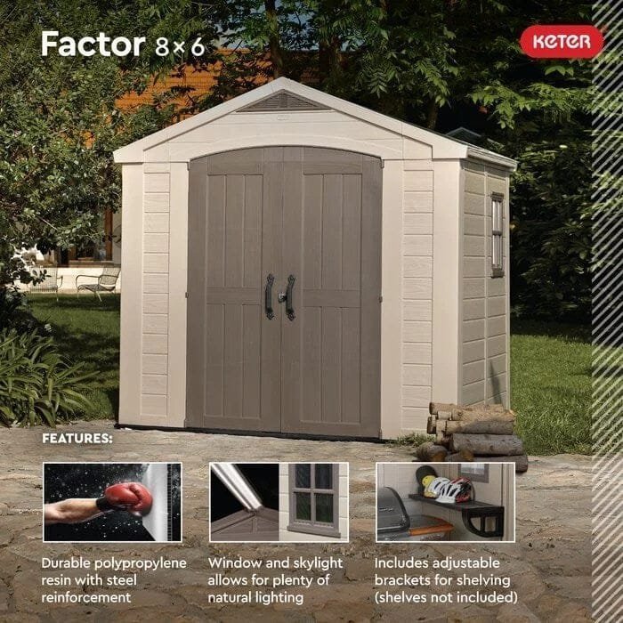 factor 8 ft. w x 6 ft. d plastic storage shed factor 8 ft. w x 6 ft. d plastic storage shed