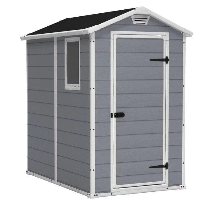 storage shed: manor 4x6 s outdoor storage shed, brown